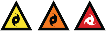 Cyclone warning symbols