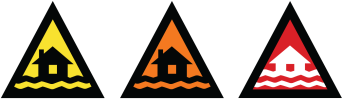 Flood warning symbols