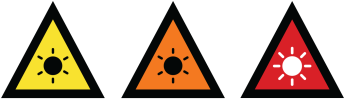 Heat warning symbols